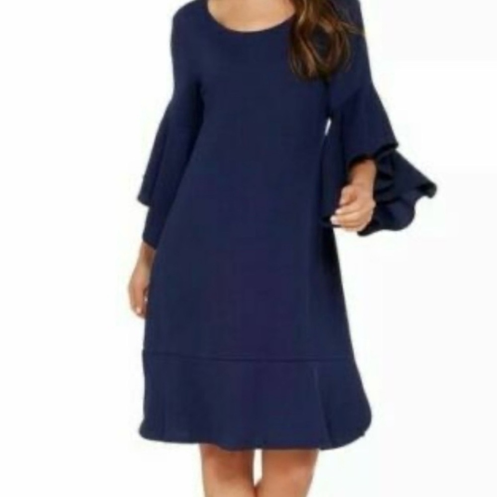 Isaac Mizrahi Navy Long Sleeve Dress